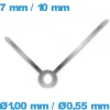 2 Aiguilles Mouvement de Montre Argenté 7 mm - 10 mm