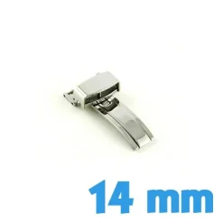 Attache argent deployante 14 mm acier montre