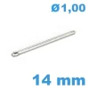 Axe fendu diamètre 1 mm Longueur : 14 mm pour bracelet métal