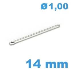 Axe fendu diamètre 1 mm Longueur : 14 mm pour bracelet métal