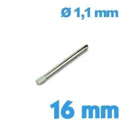 Barre à embout moleté 16mm  montre - Diamètre 1,1