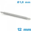 Barre à l'unité bracelet montre 12mm de marque ISOSWISS d :1,8 mm Téléscopique épaulement simple qualité Suisse