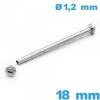 Barre Argenté Fermoir Montre à Rivet Vis 18 mm Diamètre 1,20 mm