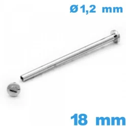Barre Argenté Fermoir Montre à Rivet Vis 18 mm Diamètre 1,20 mm