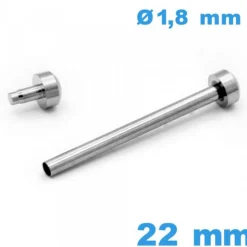 Barre Bracelet pour Montre argenté 22 mm à Rivet Pression