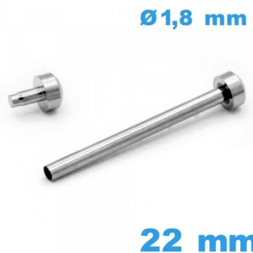 Barre Bracelet pour Montre argenté 22 mm à Rivet Pression