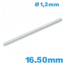 Barre droite taille 16,50mm de bracelet pour montre platine