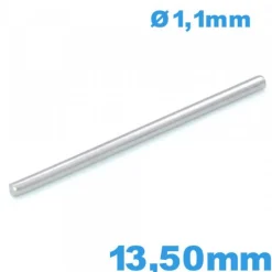 Barre droite taille 13,50mm pour montre acier inoxydable