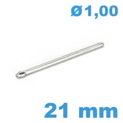 Barre fendue 21 mm pour bracelet métal de montre diamètre 1 mm