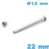 Barre Fermoir Montre à Capuchon à Vis 22 mm - Diamètre 1,50mm