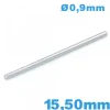 Barre goupille argentée 15,50 mm droite de bracelet de montre