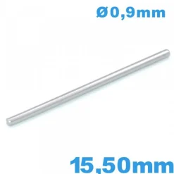 Barre goupille argentée 15,50 mm droite de bracelet de montre
