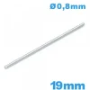 Barre goupille droite argenté pour bracelet de montre 19 mm