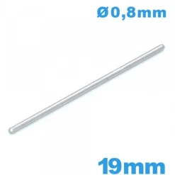 Barre goupille droite argenté pour bracelet de montre 19 mm