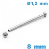 Barre pour Bracelet de Montre 8 mm - Argenté à Rivet Vis