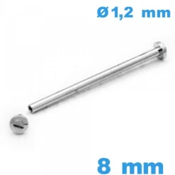Barre pour Bracelet de Montre 8 mm - Argenté à Rivet Vis