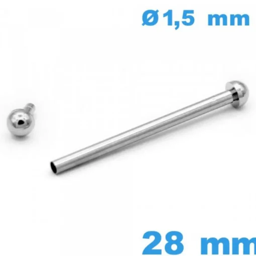 Barre pour Bracelet de Montre 28 mm Rivet à Pression diamètre 1,80 mm