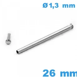 Barre pour Montre à Rivet Pression argenté 26 mm - Diamètre 1,30 mm