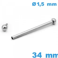 Barrette pour Montre à Rivet Pression 34 mm argenté diamètre 1,50 mm