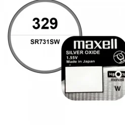 Batterie 1,55 V oxyde d'argent 329 Maxell pour montre