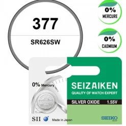 Batterie Seizaiken (Seiko) 377 1,55 V oxyde d'argent de montre