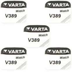 5 Batteries 1,55 V 389 alcaline Varta pour montre