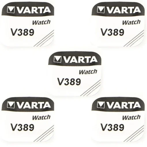 5 Batteries 1,55 V 389 alcaline Varta pour montre