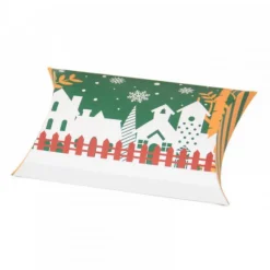 berlingot vert carton pour les fêtes de noël avec motif fête de noël