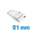 Boucle 21 mm argent Attache déployante acier bouton