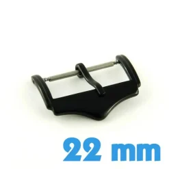 Boucle ardillon acier noire bracelet montre pas chère 22mm