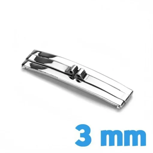 Boucle Déployante Double Argenté 3 mm Invisible - Fermoir