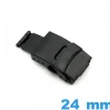 Boucle Noir Acier déployant 24 mm bouton
