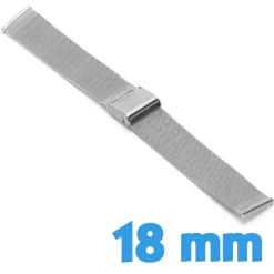 Bracelet 1.8 cm Argenté de montre à mailles milanaises
