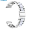 Bracelet 20 mm Acier inoxydable montre Argenté et Blanc Papillon