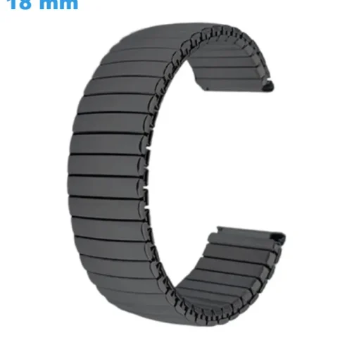 Bracelet 18 mm Acier inoxydable Noir montre