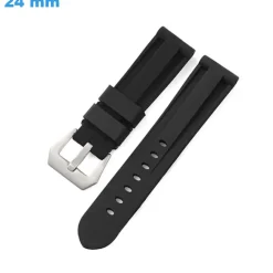 Bracelet 24 mm Caoutchouc Ardillon pour montre Noir