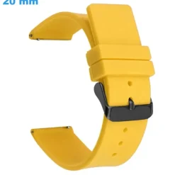 Bracelet 20 mm Caoutchouc de montre Jaune