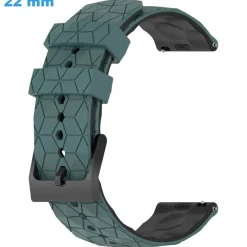 Bracelet 22 mm Caoutchouc montre Vert boucle Ardillon