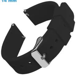 Bracelet 14 mm Caoutchouc pour montre Noir