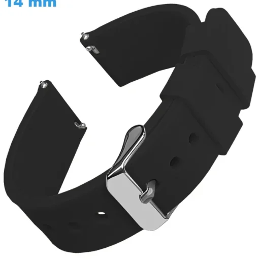 Bracelet 14 mm Caoutchouc pour montre Noir