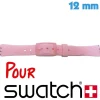 Bracelet 12 mm Caoutchouc Rose montre Swatch