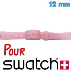 Bracelet 12 mm Caoutchouc Rose montre Swatch