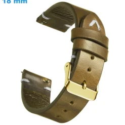 Bracelet 18 mm Cuir véritable Vert montre