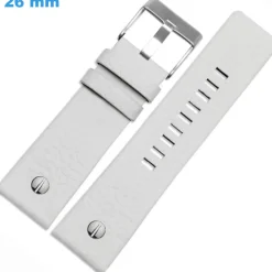 Bracelet 26 mm Cuir véritable fermoir Ardillon pour montre Blanc