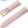 Bracelet 14 mm Cuir véritable Rose montre boucle Ardillon