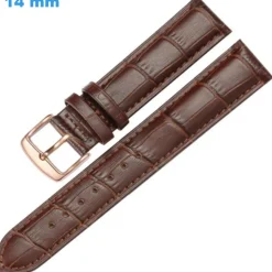 Bracelet 14 mm Cuir véritable boucle Ardillon de montre Brun