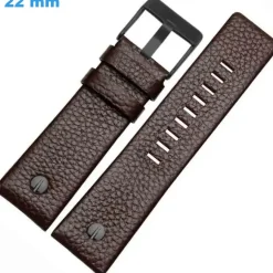 Bracelet 22 mm Cuir véritable Brun pour montre