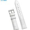 Bracelet 12 mm Cuir véritable Blanc montre