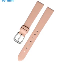 Bracelet 16 mm Cuir véritable pour montre Rose fermoir Ardillon