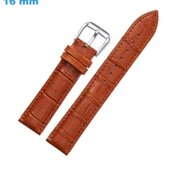 Bracelet 16 mm Cuir véritable Brun pour montre